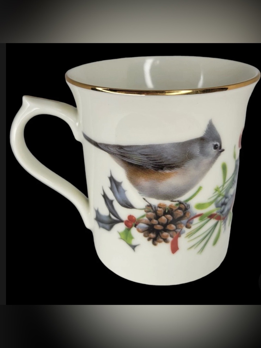 Lenox Winter Greetings Collection NWOT Chickadee Tufted Titmouse Coffee Tea Mug